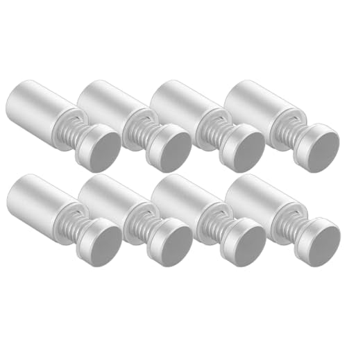 Sign Standoff 1/2" x 3/4", Solid Aluminum Sign Standoff Screws Mounting Hardware for Glass Panel, Acrylic Panel,Pack of 8 Silver 1/2"x3/4" 8 Pack