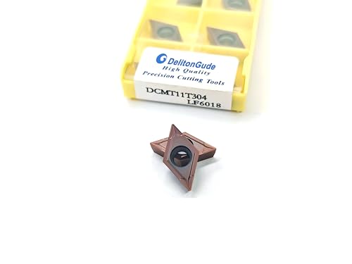 10pcs DCMT11T304 CNC Lathe Indexable Solid Carbide Milling Turning Insert for The Finishing of Steel and Other Metal (DCMT11T304 LF6018) DCMT11T304 LF6018
