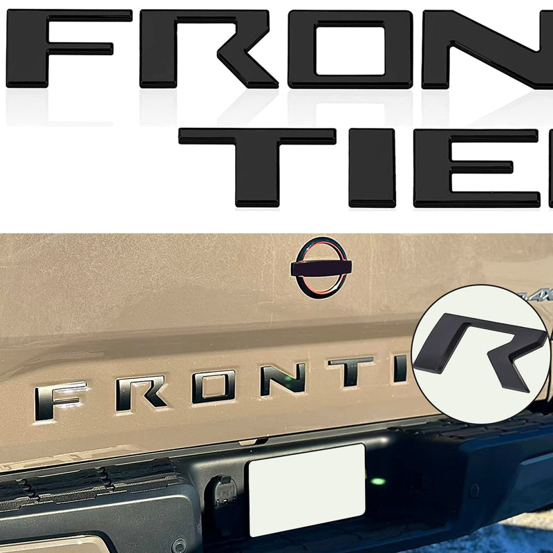 Tailgate Insert Letters Compatible with 2022 2023 2024 Frontier Accessories 3D Raised Emblem Decals with Strong Adhesive Matte Black, Fron0305