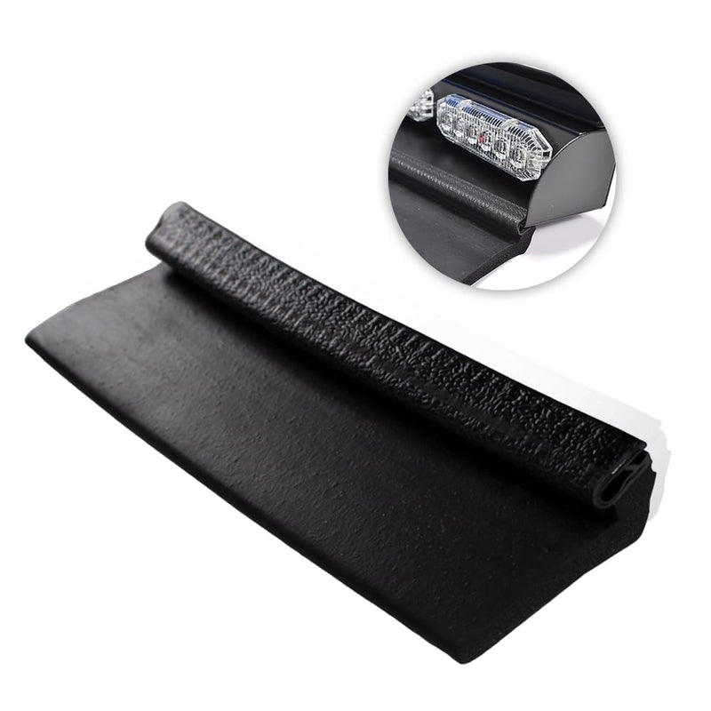 UBL 18 Inch Large Black Rubber Gasket for Light Bar - Eliminate Emergency Warning Visor Dash Stick Surface Mount Light - Windshield Flashback Guard (2) 2