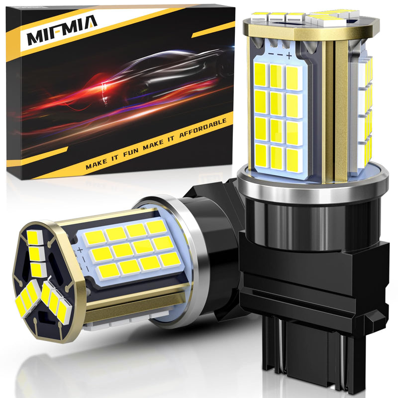 3157 LED Bulb for Reverse Lights, High Power 45-SMD LED Chips 500% Brighter 3156 3056 3057 4157 3047 4057 3457 for Backup Reverse Tail Parking Brake Lights, White (Upgraded, Pack of 2) 3157/3156 White