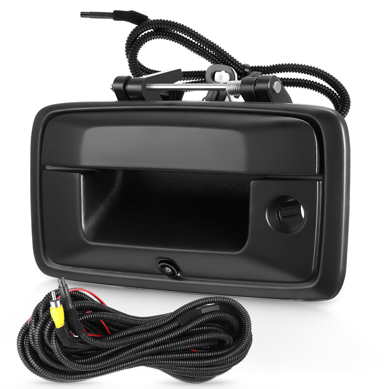 Tailgate Handle Backup Camera Fit for Chevy Silverado 2014-2018,Fit for GMC Sierra 2500HD 3500HD Canyon 2015-2018 Tailgate Reversing Rear View Park Assist Camera RCA Plug Replaces 23448681