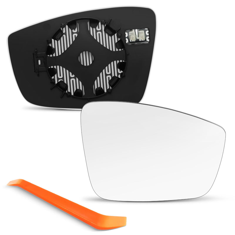 Passenger Side Mirror Replacement for Volkswagen VW Passat Jetta Beetle 2011 2012 2013 2014 2015 2016 2017 2018, Right Side Exterior Mirror Glass, Power Heated with Backing Plate Passenger Side(RH)