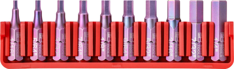 PB Swiss Tools Full BitBlock PB C6.711 with 10 C6 1/4" PrecisionBits | 100% Swiss Made | Bits can be pushed out sideways or upwards