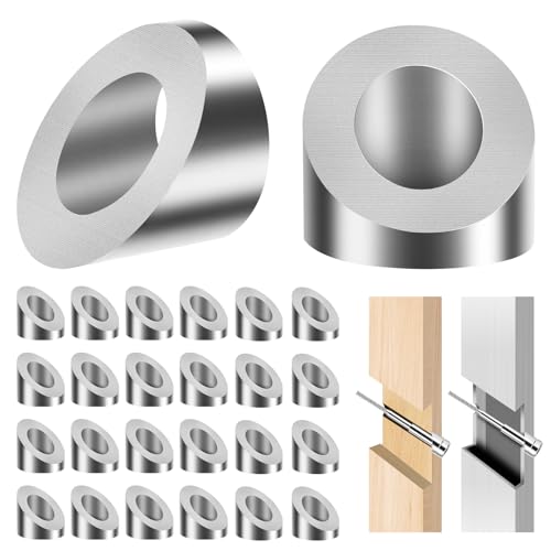 24 Pack Beveled Angle Washers 25/64", 33° Handrail Angle Washer Max for 5/16" Cable Railing Hardware Kit, Marine Grade SST316 Quality for Stair Deck Metal Wood Aluminum End Posts 24x Angle Washers
