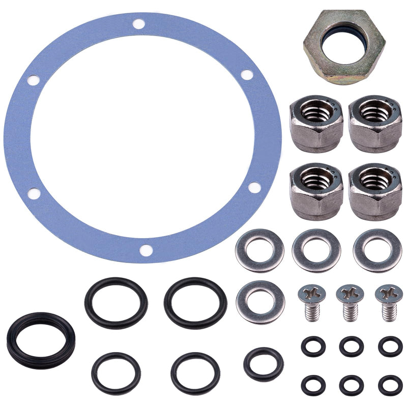 25 Pcs Hydraulic Helm Seal Rebuild Kit Fit for SeaStar BayStar HS5176 HH-5271 5272 5741 5742 Replacement Repair Kits Nuts Screw Caps Sealing Washers O-rings Flat Washers Countersunk Screws
