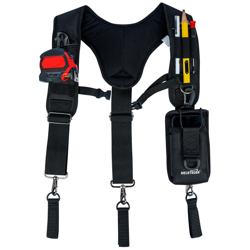 MELOTOUGH Tool Belt Suspenders Construction Bag Work Suspenders Padded Work belt Suspenders for Carpenter/Electrician/Roofing/Farmer work Suspension Rig(Y Back)