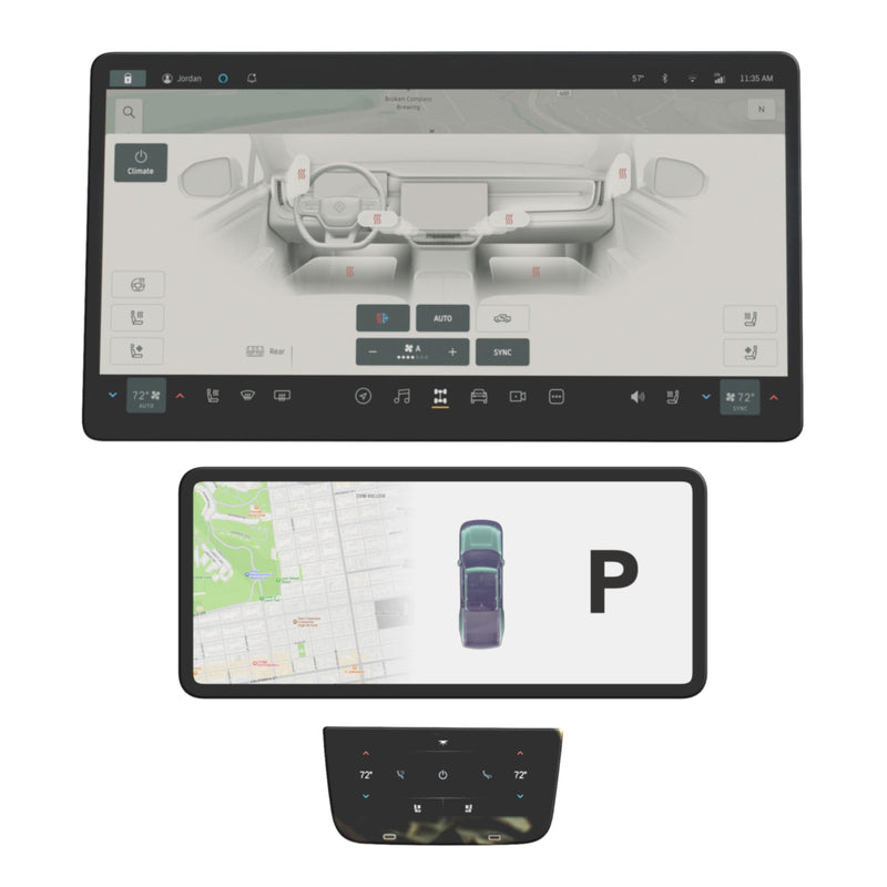  [AUSTRALIA] - Screen Protectors for Rivian R1T & Rivian R1S (All 3) 9H Tough Navigation Display Protection for the GPS & Infotainment Touch System 2021-2025 Rivian Accessories (Matte) Matte