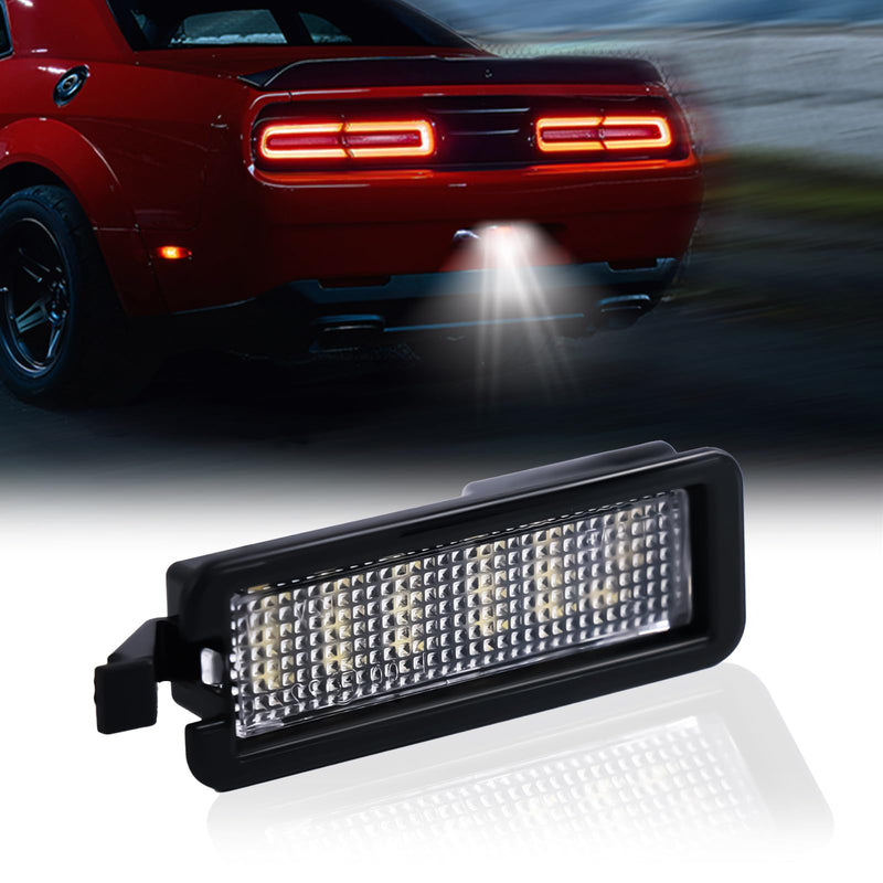 LED License Plate Light For 2015-2022 Dodge Charger Challenger Chrysler 300 Pacifica Jeep Compass Tag Lamp Assembly, 6000K White 1PCS