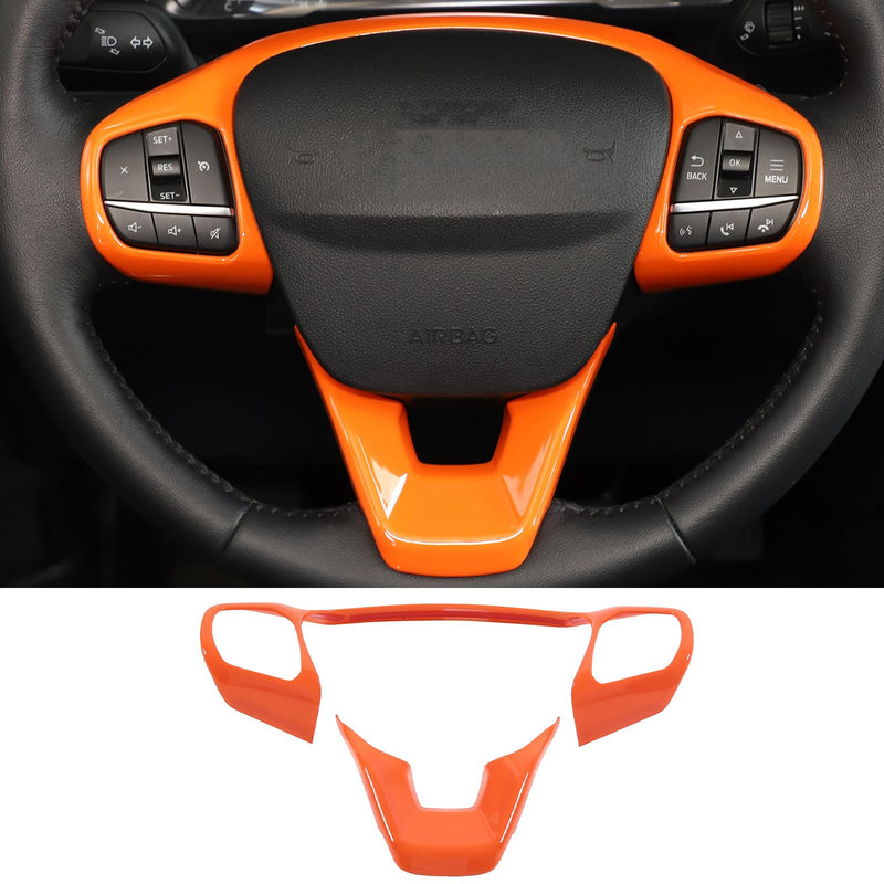 TOYCIDFG Steering Wheel Cover Trim Compatible with Ford Maverick 2022-2025 Car Interior Decoration Accessories (Orange)