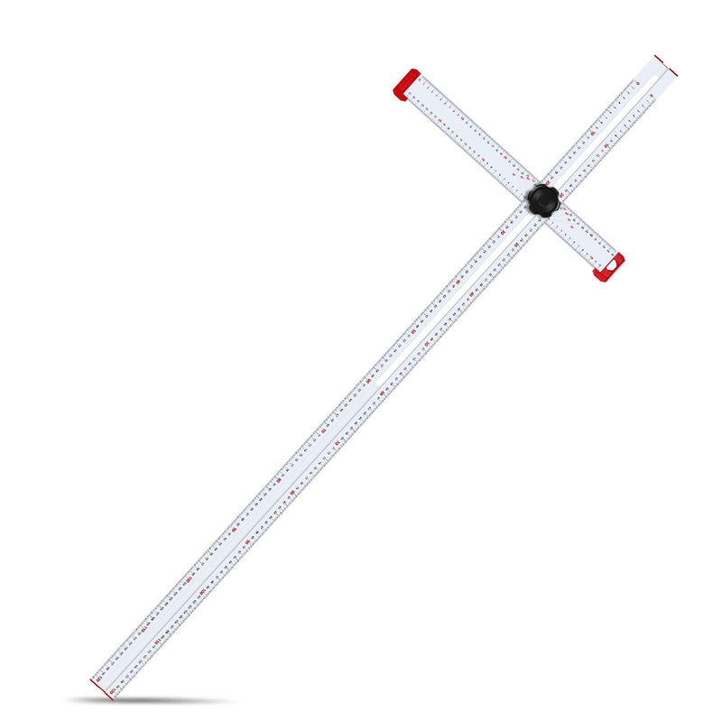 Adjustable Drywall T-Square Tool - Aluminum - for Layout and Marking - Features Sliding Head and Dual Directional Printed Scale - 48 Inch（120cm）