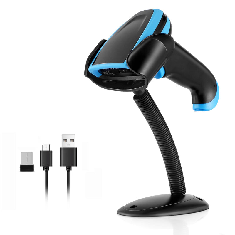 1D Barcode Scanner, Onewscan Wireless Laser Bar Code Scanners with Stand 2.4G Wireless & USB Wired Connection Plug and Play Handheld Bar Code Reader 652wl