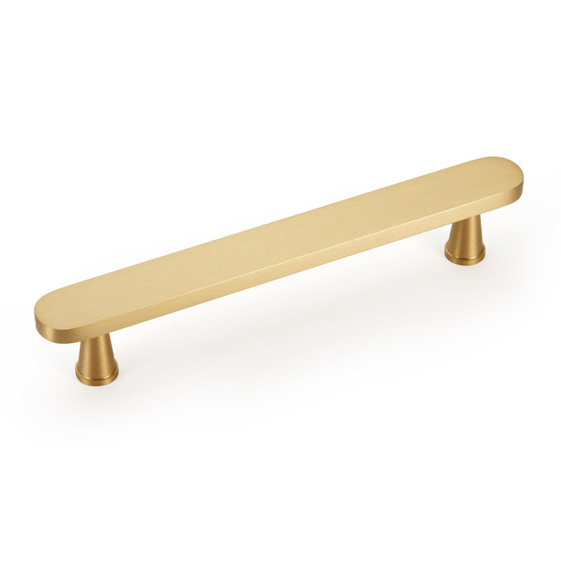 2-Pack Solid Brass Cabinet Pulls, Gold Handles for Cabinets, Gold Dresser Drawer Pulls, Modern Kitchen Hardware, 5 Inch Hole Center, Brushed Finish 2 5 Inch(128mm) Hole Centers