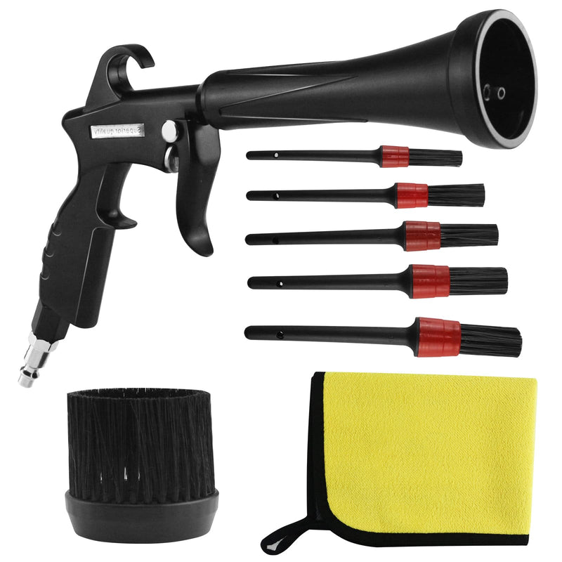 HANDY Tornado Air Cleaning Gun with Rubber Guard and Brass Adjustable Air Flow Nozzle Air Gun for Compressor Pneumatic Tool for Dust Cleaning Car Detailing Black