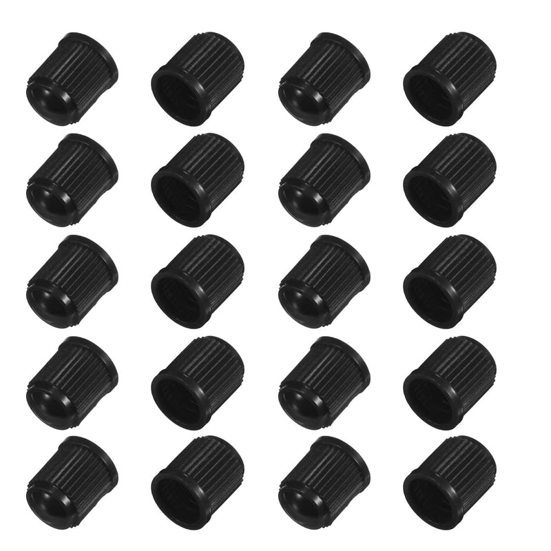 20PCS Tire Valve Stem Caps, Tire Valve Dust Caps Air Caps Cover with O Rubber Seal, Corrosion Resistant Auto Accessories Universal Stem Covers for Trucks Motorcycles Bicycles SUVs (Black) Black