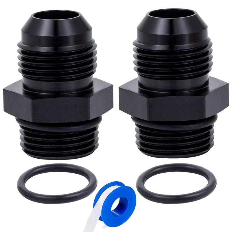 12AN Male Flare to AN12 ORB Male O-Ring Fitting Adapter 2PCS (12AN to 12AN ORB 2Pack) 12AN to 12AN ORB 2Pack