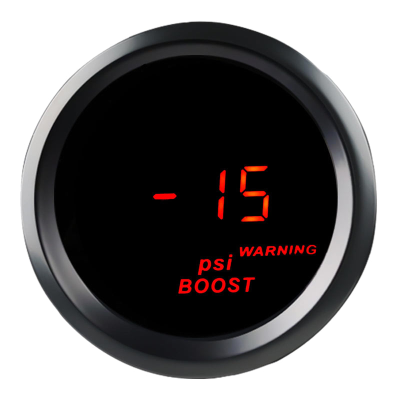 WATERWICH 2" 52mm Turbo Boost Gauge 30PSI DC12V Meter Kit Red with Boost Sensor for Car Truck Marine Vehicle Automotive