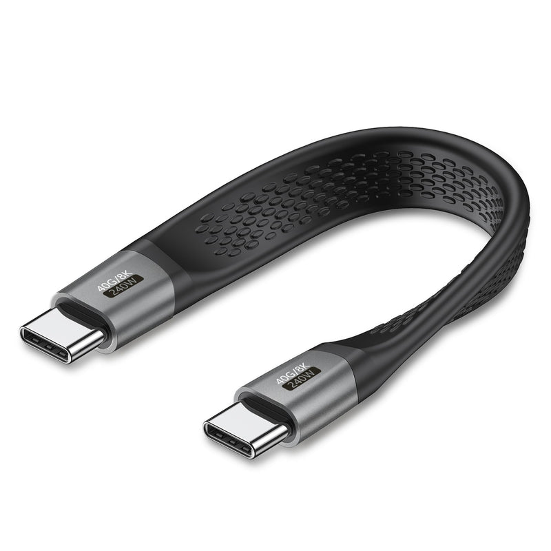 Short USB C Cable (5inch), Thunderbolt 4 USB 4 Cable with 40Gbps Data Transfer 240W PD Fast Charging 8K@60Hz, Compatible for iPhone 15 Pro Max, External SSD, Docking, eGUP Laptop 13CM C-C 40/240W 1
