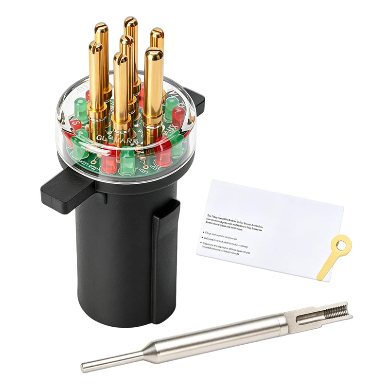 7-Way Round Pin Trailer Circuit Plug Tester Replace 7865L,with Cleans & Restores Tool | LED Indicators, Durable & Accurate Diagnostic Tool for Truck Drivers & Mechanics