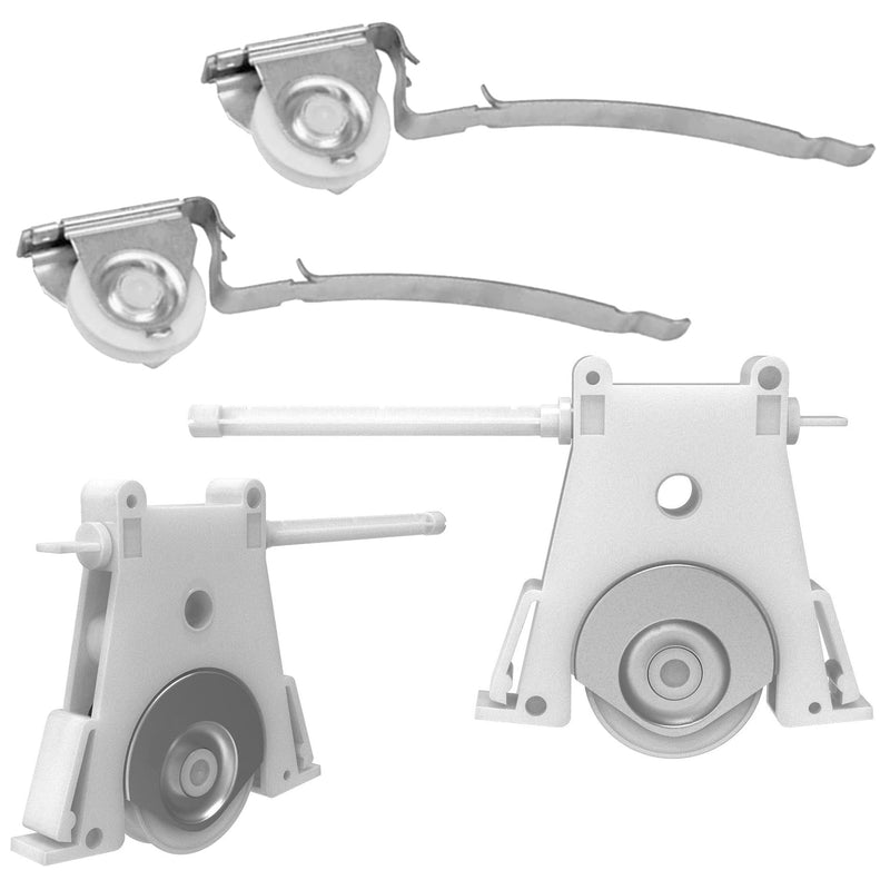 2 Pair Gliding Screen Door Roller Assembly Fits for Andersen Upper P/N #1997063 & Lower P/N #1997310 (1991 to Present), 1-1/4" Nylon Concaved Wheels, Edge Adjustable