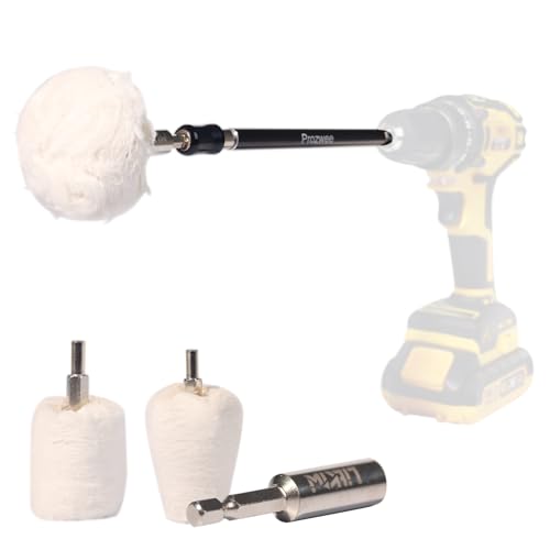 Buffing Pad Polishing Wheel Kits,with 1/4" Hex Shank & Extend Bar 3PCS polishing wheels with extension