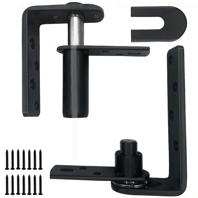 Upgraded Saloon Door Hardware, Self-Return Double Swing Hinge, Gravity Hinge - Heavy Duty Black 304 Stainless Steel, 110Lbs Black-1 Set
