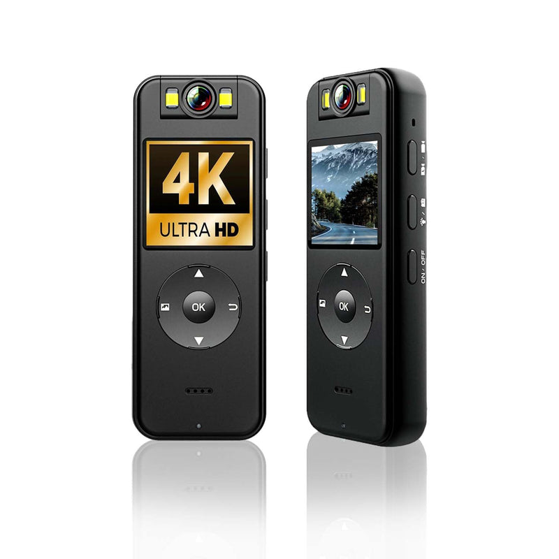 64GB Included, 4K UHD 30FPS Recording,1.4 in Screen Recorder, Body Cameras,Wearable Body Cam, 6HR Battery Life, for Outdoor Riding,Home,Sports,Security, JS-06B-64