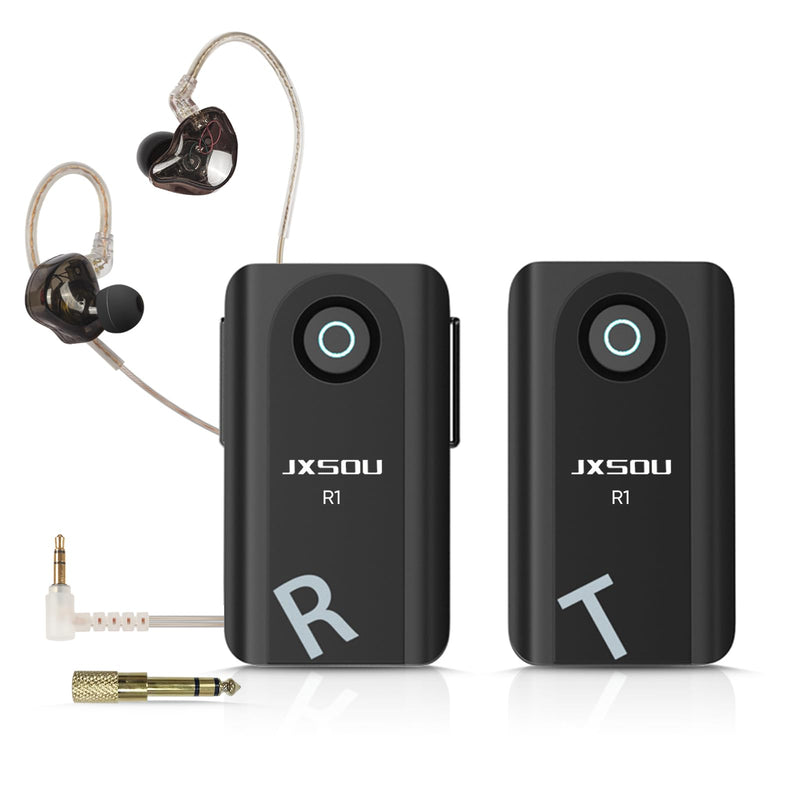 Wireless in-Ear Monitoring System, R1 5.8GHz Stereo Audio transmitting for Recording Studio, Band Performance, Live Broadcast One Transmitter + One Receiver