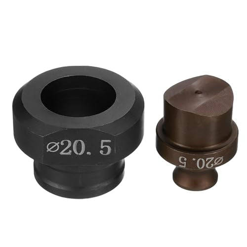 HARFINGTON Hydraulic Hole Punch Die 20.5mm Precise Round Hole Electric Punching Kit for MHP-20 JP-20, Burgundy & Black