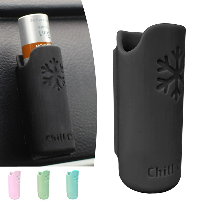 Chill Chap - Insulated Lip Balm Mount - Premium Interior Car Accessory - Keep Your Chapstick Handy and Upright! - Great Low-Cost Gift (Black) Black