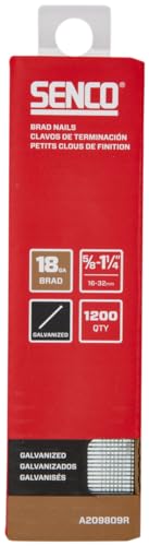 SENCO A209809R 5/8" - 1-1/4" 18 Gauge Brad Nails, Galvanized Finish, Collated 1,200 Count Pack