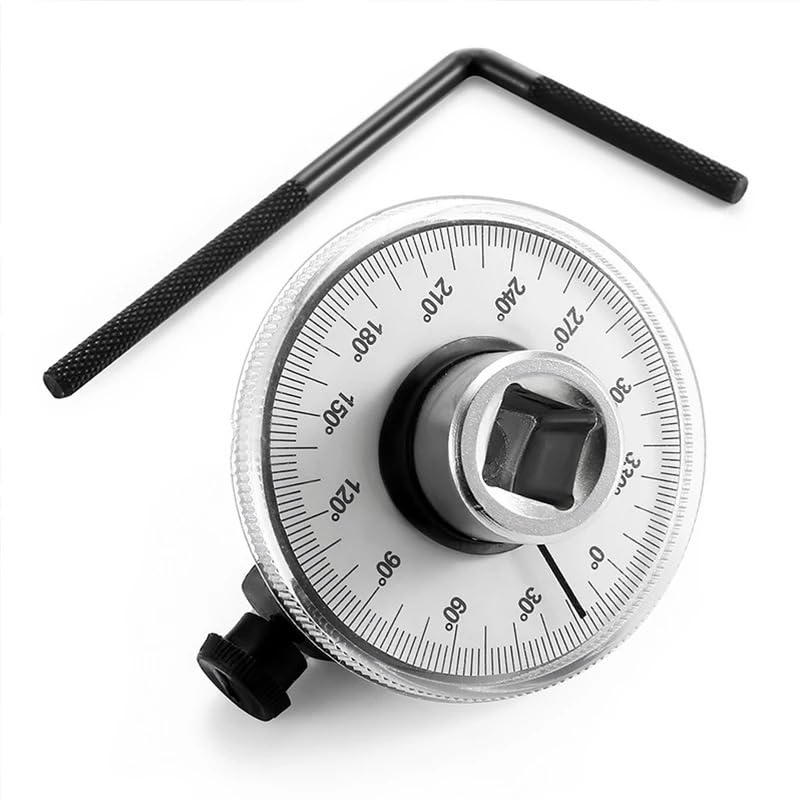 1/2 Inch Torque Wrench Angle Gauge Tool, 360° Adjustable 1/2" Drive Torque meter Wrench Set, Professional Measure Tool
