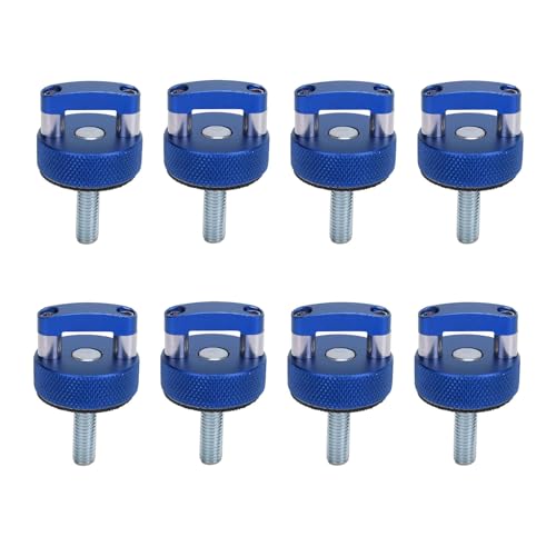 Billet Aluminum Hard Top Quick Removal Fastener Thumb Screw, 8 Pcs M8 1.25 Thread Integrated D Ring for Bronco 2dr 4dr 2021 Onwards (Blue)