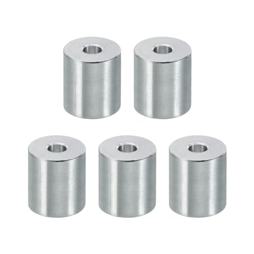 PATIKIL M6 Aluminum Spacers, 5 Pcs Metal Spacer Aluminum 6.5mm ID x 20mm OD x 20mm L Aluminum Spacer Screw Standoff Round for 1/4" or M6 Screw Bolts