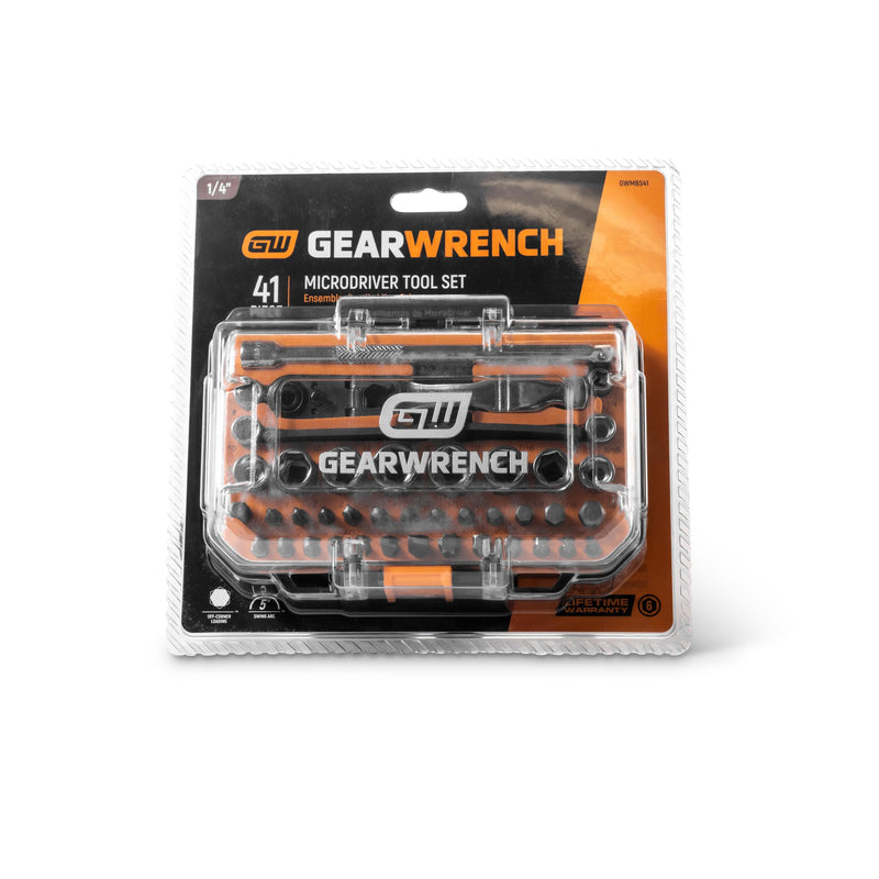 GEARWRENCH 41 Piece 1/4" Drive Ratchet MicroDriver Set | GWMBS41 41 count (Pack of 1)