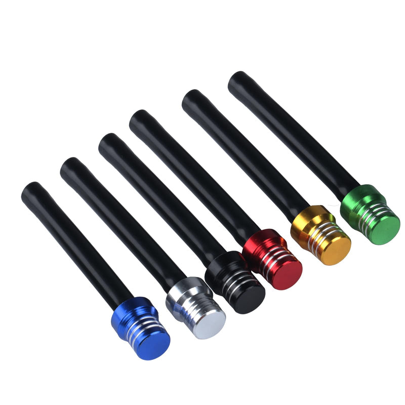 6 pcs Motorcycle Breather Hose Gas Fuel Tank Cap Vent, Motorcycle Gas Cap Vent Hose Tube, Aluminum Universal Breathing Tube Fits All Off-Road Motorcycles ATVs, Fits Pit Dirt Bike Black