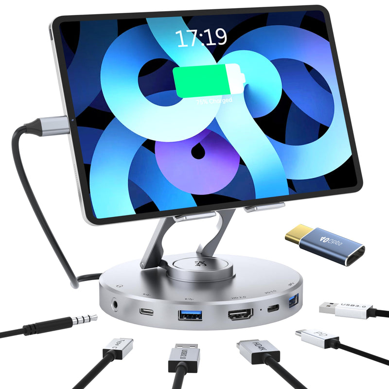 Docking Station for Steam Deck/ROG Ally/Legion Go - 6-in-1Steam Deck Dock with HDMI 2.0 4K@60Hz, 3.5mm Audio and USB-C PD 100W Speed Charging for iPad,Steam Deck,ROG Ally,Phone 6 in 1