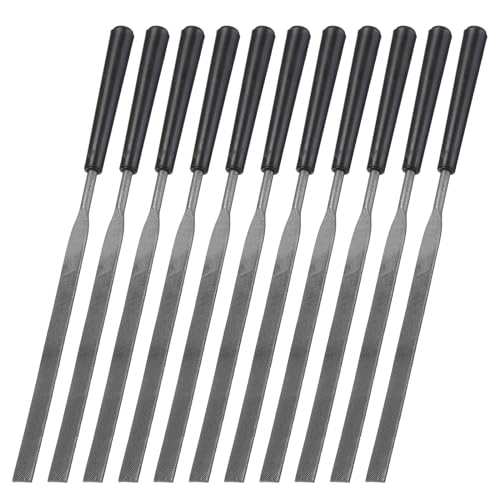 uxcell 40pcs Second Cut Steel Flat Needle File with Plastic Handle 3mm x 140mm 4