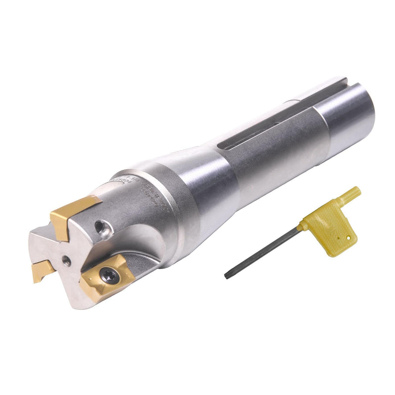 R8 Shank Indexable 1-1/4" End Mill, 1-1/4" Diameter 90 Degree High Speed Milling Cutter with Replaceable Carbide Insert 1 - 1/4"