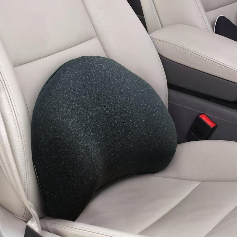 Super Snug Lumbar Support Pillow for Car, 100% Memory Foam Lumbar Pillow with Breathable Removable Cover, Ergonomic Design - Back Pillow Lumbar Support Pillow for Car Seat/Back Pain Relief(Black, 1PC) Backsaver-four