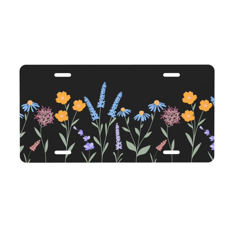 Wild Flower License Plate for Cars, 6x12 Inch Aluminum Metal Decorative License Plates, Universal Fit for Trucks, SUVs, Vehicles Wild Flower