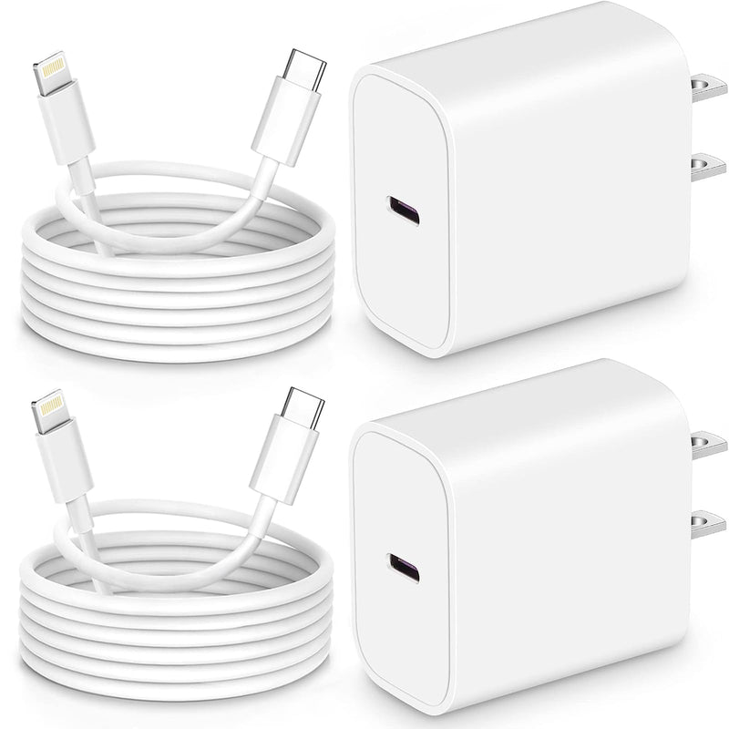 iPhone Charger Fast Charging,20W PD USB C Fast Charger [MFi Certified],for iPhone Charger Lightning Cable 2 Pack Type C Wall Charger Block and (6ft+10ft) Cable for iPhone 14/13/12/12 Pro Max/11