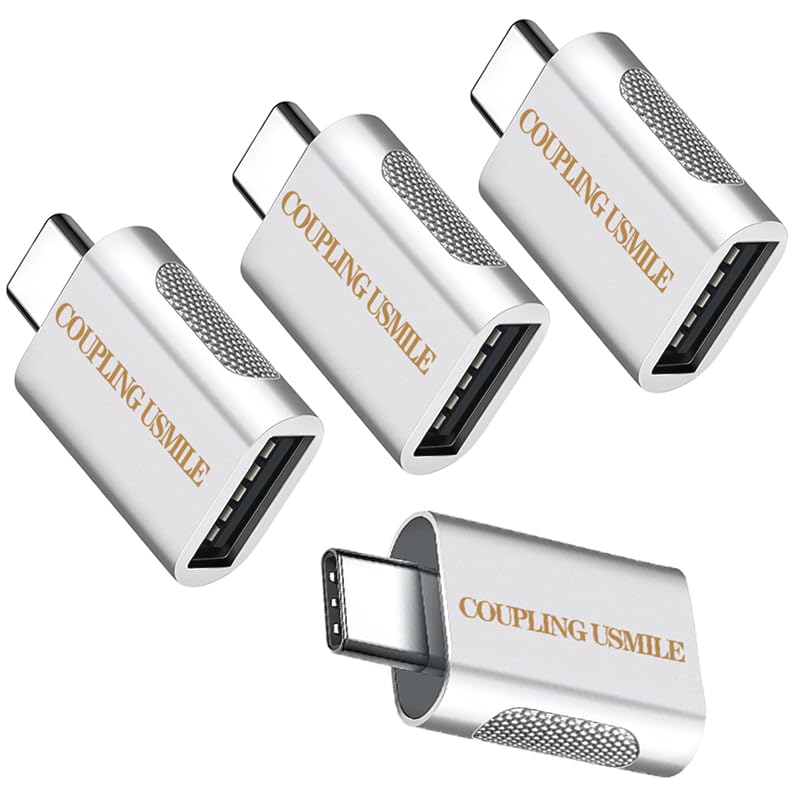 USB C to USB Adapter [4 Pack],OTG Cable | Thunderbolt3 to USB|10Gbps High-Speed | USB-IF Certified | Compatible with MacBook Pro/Air, iPhone 15, Laptops, Tablets USB C to USB 4pack-Silver