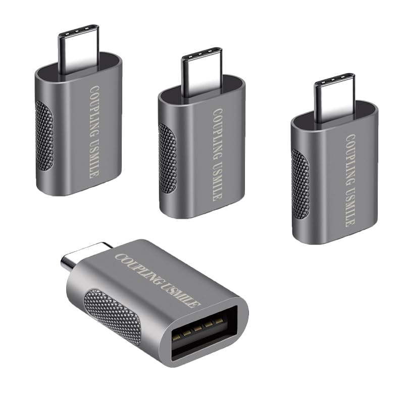 USB C to USB Adapter [4 Pack],OTG Cable | Thunderbolt3 to USB|10Gbps High-Speed | USB-IF Certified | Compatible with MacBook Pro/Air, iPhone 15, Laptops, Tablets USB C to USB 4pack-Grey