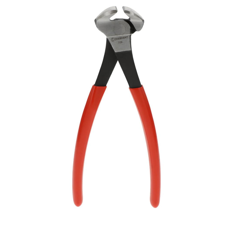 Crescent 8-1/4" End Cutting Nipper Pliers - End Cutting Pliers for General Purpose Use - High Leverage Ratio - Thin Throat - Flush Rivet Size - Dipped Handles - Industrial Grade - 728CVN-05