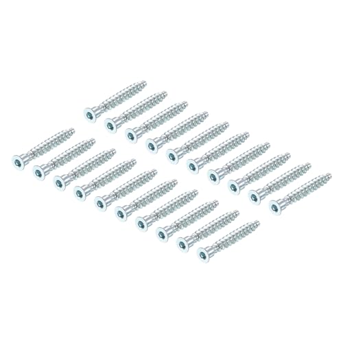 uxcell Furniture Confirmat Screw, 100pcs 7x50mm Hex Socket Wood Screwsw 100