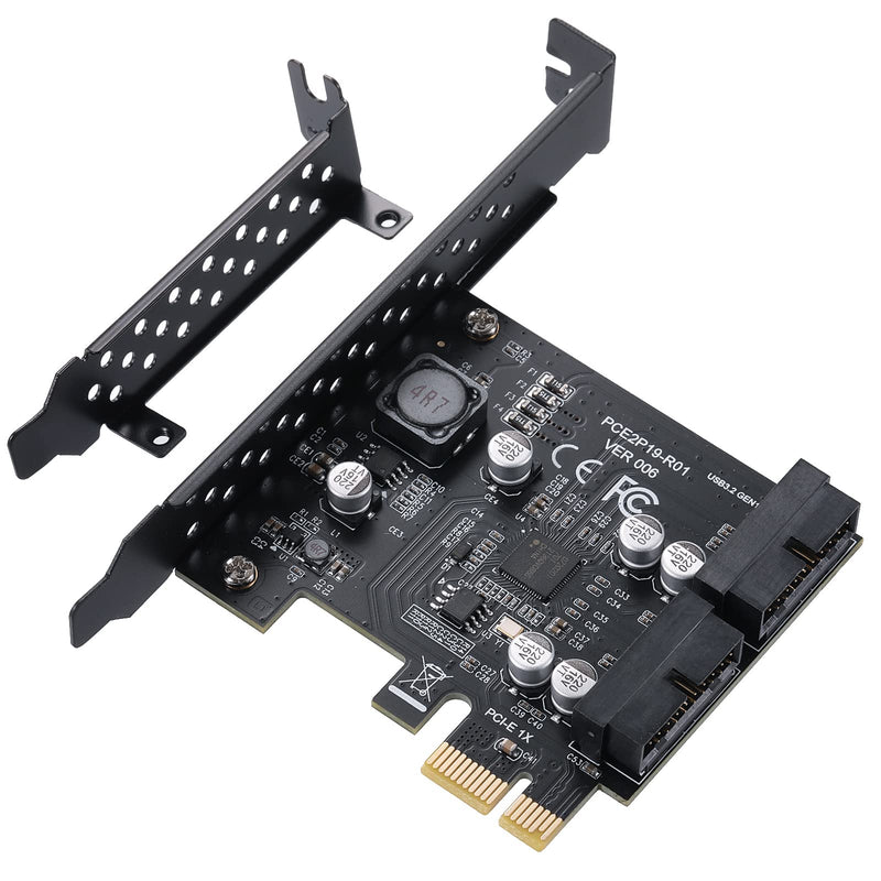  [AUSTRALIA] - PCIE 2-Port 19Pin Expansion Card, USB 3.0 Super Speed 5Gbps PCI Express Card for Windows 11, 10, 8.1, 8, 7, XP