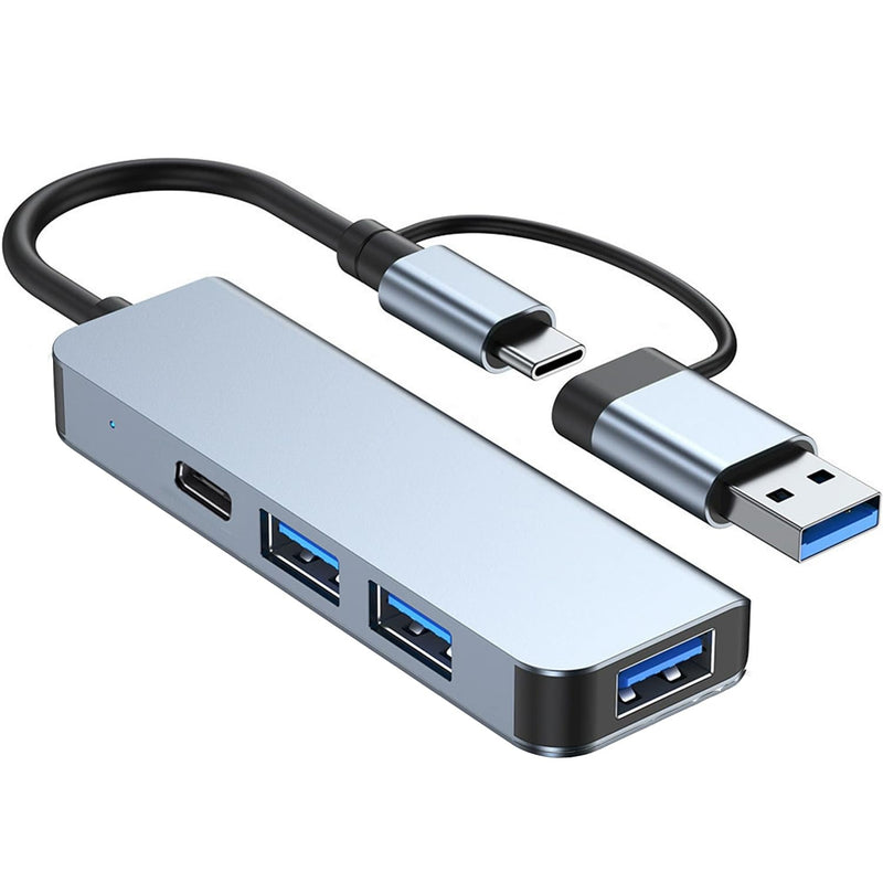 USB C Hub USB 3.0 Hub for Laptop PC, 4 Port USB to USB C Hub Adapter with 1 USB 3.0, 1 USB C, 2 USB 2.0 Ports, USB Port Hub for MacBook, Mac Pro, iMac, iPad Pro, Surface, XPS, Flash Drive, Mobile HDD