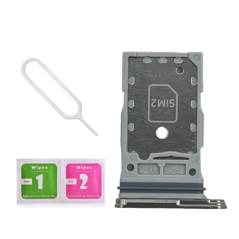 Galaxy S24 Ultra Dual SIM Card Tray Slot Holder Replacement for Samsung Galaxy S24 Ultra 5G SM-S928U S928B/DS 6.8 inch with Sim Card Tray Open Eject Pin (Titanium Gray) Titanium Gray