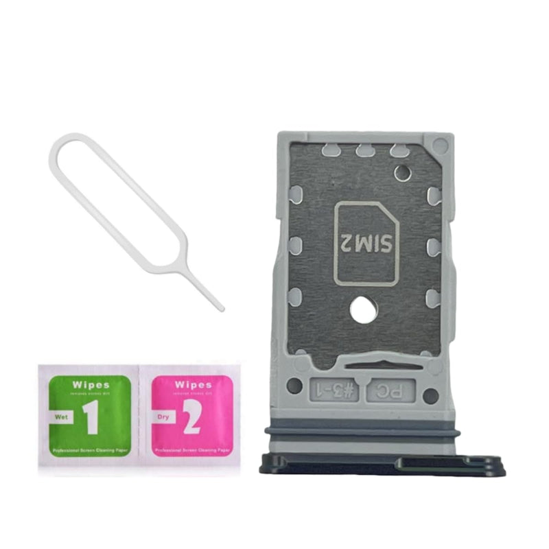 Galaxy S24 Ultra Dual SIM Card Tray Slot Holder Replacement for Samsung Galaxy S24 Ultra 5G SM-S928U S928B/DS 6.8 inch with Sim Card Tray Open Eject Pin (Titanium Black) Titanium Black